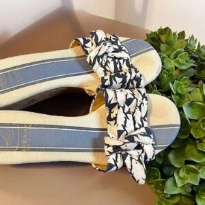 Sperry Top Sider cork wedge heels Floral Blue White Size 10 Women